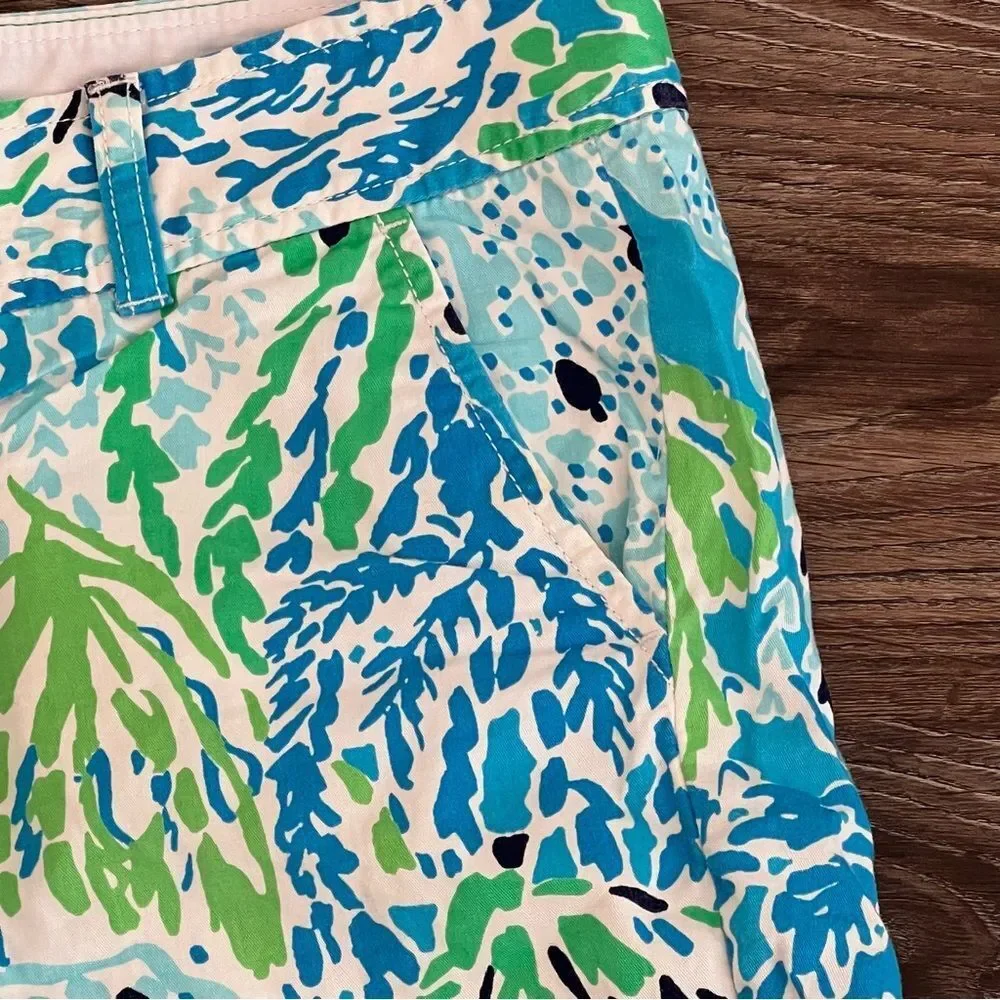 Lilly Pulitzer Spa Blue‎ Let's Cha Cha Callahan Shorts Size 2